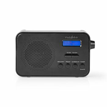 DAB+ Radio | Draagbaar Model | DAB+ / FM | 1.3 " | Zwart-Blauw Scherm | Batterij Gevoed / USB Gevoed | Digitaal | 3.6 W | Koptelefoonoutput | Wekker | Slaaptimer | Zwart