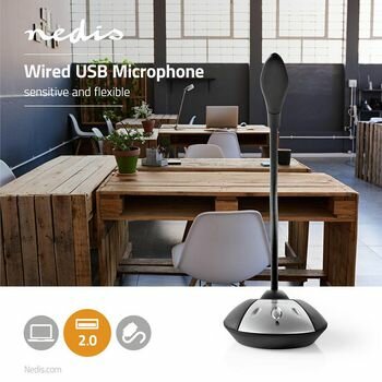 Microfoon | Gebruikt voor: Desktop / Notebook | Bedraad | USB-A Male | Aan/uit knop | Koptelefoonoutput