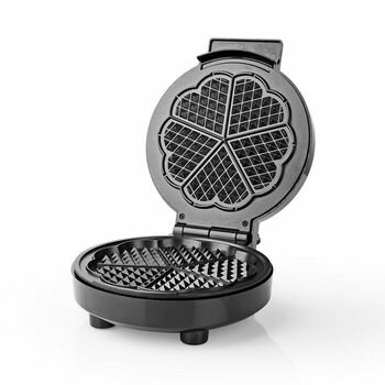 Wafelijzer | 5 Heart shaped waffles | 19 cm | 1000 W | Automatische temperatuurregeling | Aluminium / Kunststof