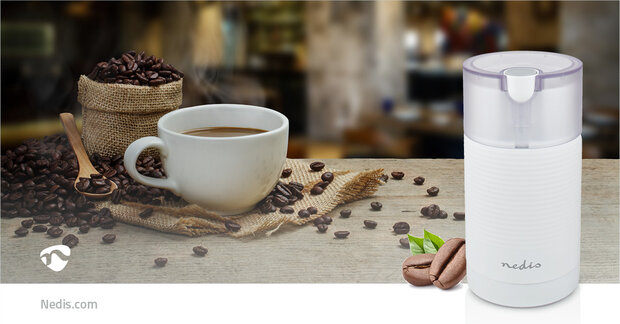 Koffiemolen voor perfect gemalen koffiebonen - 70 gram - 150 W - Wit