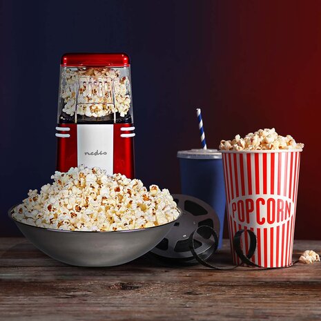 Popcornmachine 2 - 4 min | Rood / Wit - Perfect voor een filmavond, kinderfeestje of gewoon als gezonde snack.