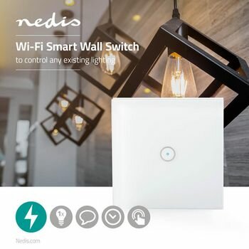 SmartLife Wandschakelaar | Wi-Fi | Enkel | Muurmontage | 1000 W | Android™ / IOS | Glas | Wit