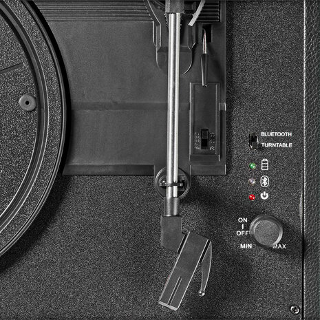 Platenspeler | 33 / 45 / 78 rpm | Riemaandrijving | 1x Stereo RCA | Bluetooth® | 18 W | Ingebouwde (voor) versterker | MDF / PU | Rood / Zwart