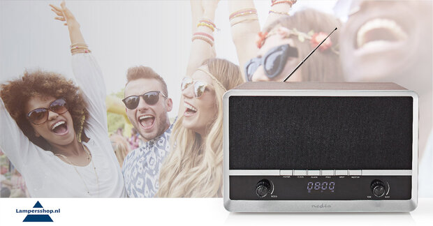 Radio - AM / FM - met Bluetooth® - Oplaadbaar / USB Gevoed - Digitaal - Scherm grootte: 1.6 "  - Wekker