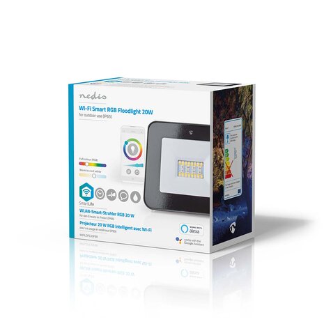 Smartlife Buitenlamp 1600 lm - Wi-Fi - 20 W - RGB / Warm tot Koel Wit - 2700 - 6500 K - Aluminium - Android™ / IOS
