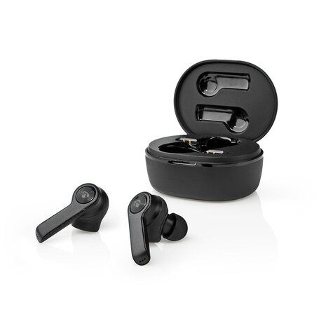 Volledig Draadloze Oordopjes | Bluetooth® | Maximale batterijduur: 3.5 uur | Drukbediening | Charging case | Ingebouwde microfoon | Ondersteuning voor spraakbesturing | Ear Wings | Zwart