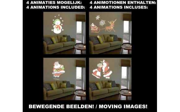 Kerst projectie animatie projector - afstandsbediening - Voor binnen en buiten