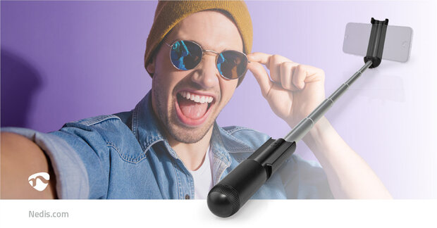 Bluetooth® Selfie Stick Bluetooth®-versie: 4.2 | Maximale schermgrootte: 3.54 " | Gevouwen lengte: 15 cm | Uitgevouwen lengte: 480 mm | Maximaal draagvermogen: 400 g | Batterij Gevoed