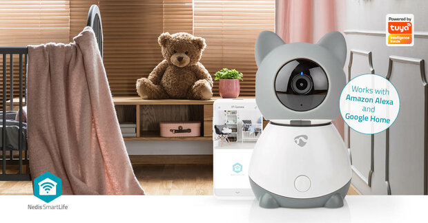 Ruimtebewakings / Babyfoon Smart WiFi Indoor IP-camera - Bewegingssensor Kantelen - Draaien en Volgen - Full HD - Klimaatsensor