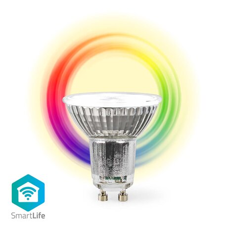 SmartLife LED Spot Wi-Fi | GU10 | 345 lm | 4.9 W | RGB / Warm tot Koel Wit | 2700 - 6500 K | Energieklasse: G | Android™ / IOS | PAR16