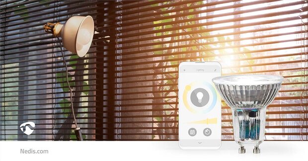 SmartLife LED Spot Wi-Fi | GU10 | 345 lm | 4.9 W | Warm tot Koel Wit | 2700 - 6500 K | Energieklasse: G | Android™ / IOS | PAR16 | 1 Stuks