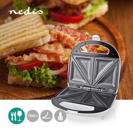 Sandwich maker 700 W | 20.5 x 12 cm | Automatische temperatuurregeling | ABS