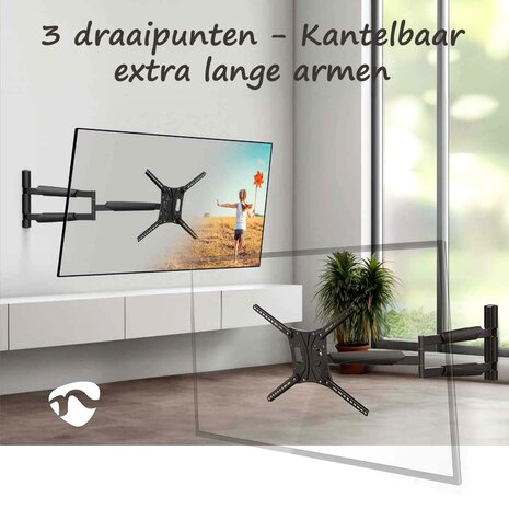 Extra lange Draai- en Kantelbare TV-Muurbeugel - 13" - 86 " - Max.60Kg. - Maximale muurafstand: 102 cm - 3 draaipunten