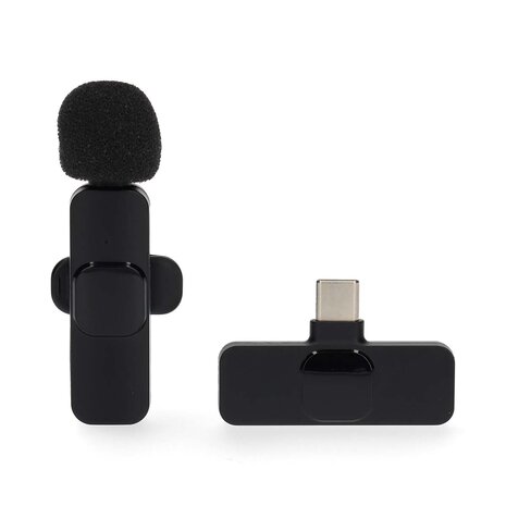 Draadloze Microfoon Gebruikt voor: Notebook / Smartphone / Tablet - USB Type-C™ - USB-C™ Female - Aan/uit knop