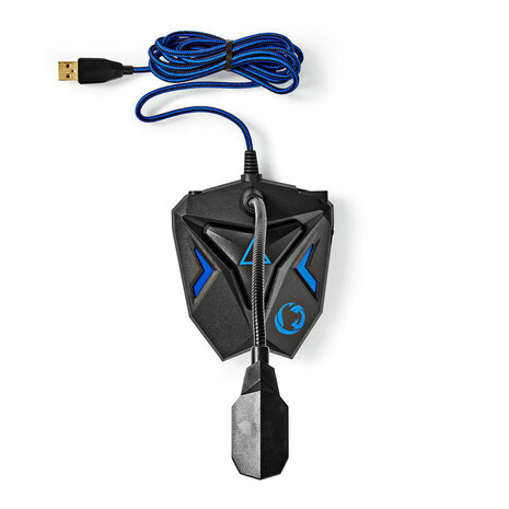 Streaming- en Gamingmicrofoon Gebruikt voor: Desktop / Notebook | USB | Output: 1x 3,5 mm Audio Out | Aan/uit knop | Koptelefoonoutput