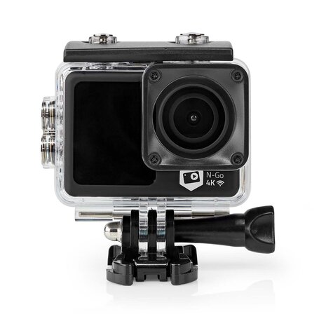 Action Cam Dubbel scherm | 4K@30fps | 16 MPixel | Waterbestendig tot: 30.0 m | 90 min | Wi-Fi | App beschikbaar voor: Android™ / IOS | Mounts inbegrepen