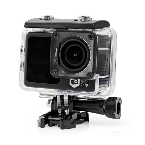 Action Cam Dubbel scherm | 4K@30fps | 16 MPixel | Waterbestendig tot: 30.0 m | 90 min | Wi-Fi | App beschikbaar voor: Android™ / IOS | Mounts inbegrepen