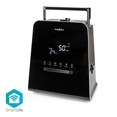 SmartLife Luchtbevochtiger 110 W - Met Koele en Warme mist - 5.5 liter - Hygrometer - Timer - Afstandsbediening - Nachtstand - Zwart