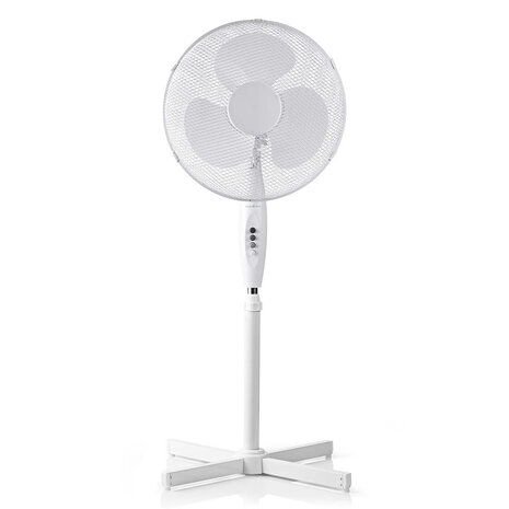 Staande ventilator - Minimaal geluid - Diameter 40 cm - 3 snelheden - Oscillatiefunctie - Wit