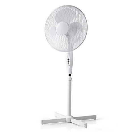 Staande ventilator - Minimaal geluid - Diameter 40 cm - 3 snelheden - Oscillatiefunctie - Wit