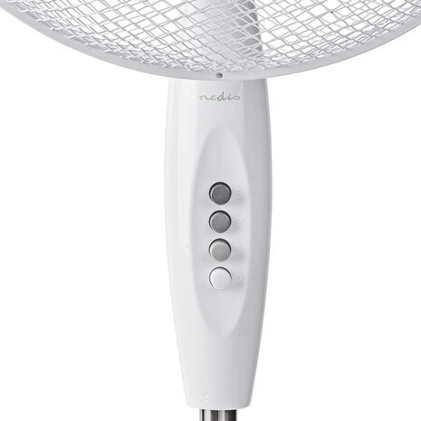 Staande ventilator - Minimaal geluid - Diameter 40 cm - 3 snelheden - Oscillatiefunctie - Wit