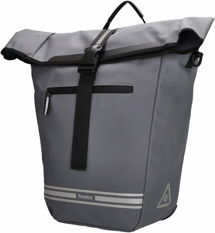 Waterproof Beagles Originals 2-in-1 Fietstas - Schoudertas - Schouderband - Waterafstotend - Kleur: Grijs