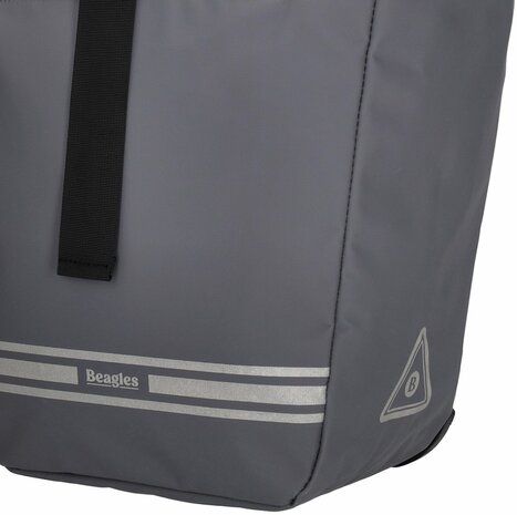 Waterproof Beagles Originals 2-in-1 Fietstas - Schoudertas - Schouderband - Waterafstotend - Kleur: Grijs