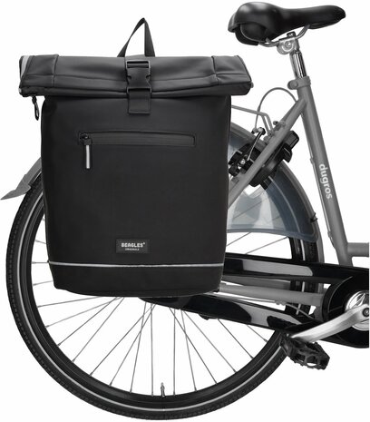Superhandige waterproof Beagles Originals 2-in-1 Rugzak & Fietstas - Zwart