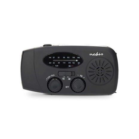 Multifunctionele Radio / Noodradio - AM/FM op Zonne energie / Handslinger / Batterij + zaklamp + powerbank