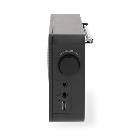FM-Radio Draagbaar Model | FM | Accu gevoed / USB Gevoed | Digitaal | 2 W | Scherm grootte: 1.77 " | Zwart-Wit Scherm | Bluetooth® | Koptelefoonoutput | Wekker | Zwart