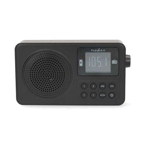 FM-Radio Draagbaar Model | FM | Accu gevoed / USB Gevoed | Digitaal | 2 W | Scherm grootte: 1.77 " | Zwart-Wit Scherm | Bluetooth® | Koptelefoonoutput | Wekker | Zwart