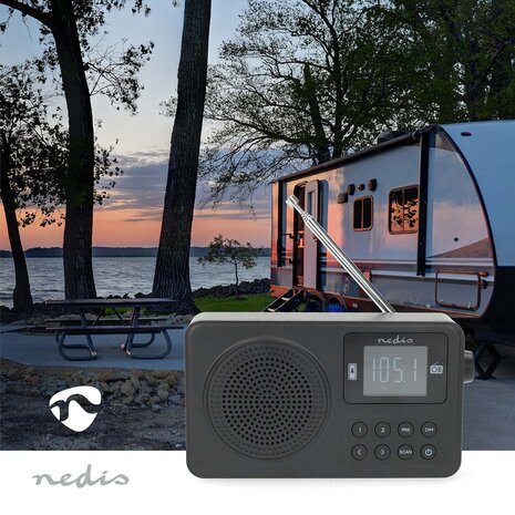FM-Radio Draagbaar Model | FM | Accu gevoed / USB Gevoed | Digitaal | 2 W | Scherm grootte: 1.77 " | Zwart-Wit Scherm | Bluetooth® | Koptelefoonoutput | Wekker | Zwart