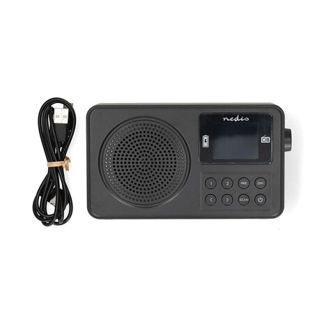 FM-Radio Draagbaar Model | FM | Accu gevoed / USB Gevoed | Digitaal | 2 W | Scherm grootte: 1.77 " | Zwart-Wit Scherm | Bluetooth® | Koptelefoonoutput | Wekker | Zwart