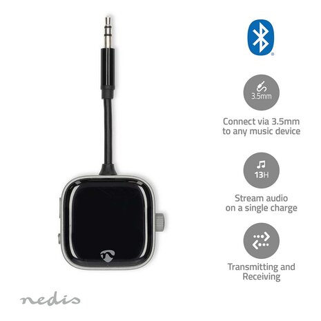 Bluetooth® Zender / Ontvanger - Dubbele koppeling - je kunt twee apparaten tegelijk verbinden - Handsfree bellen - Extreem lange levensduur van de batterij