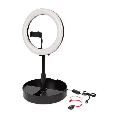 Ringlamp met statief - Compact - Draagbaar -  128 led's - Instelbare kleurtemperatuur en helderheid