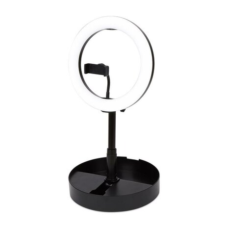 Ringlamp met statief - Compact - Draagbaar -  128 led's - Instelbare kleurtemperatuur en helderheid