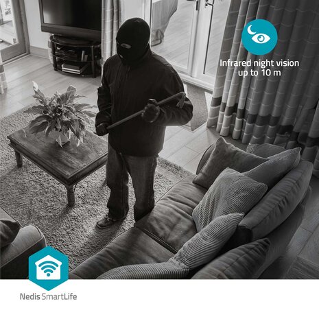 SmartLife Camera voor Binnen 3MP Full HD 1296p | Pan tilt / MicroSD (niet inbegrepen) - Met bewegingssensor | Nachtzicht 