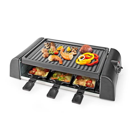 Gourmet / Raclette Grill | 6 Personen | Spatel | Temperatuurinstelling | Anti-aanbak laag