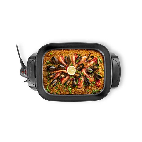 Elektrische skillet pan - 40 cm- Dik gegoten aluminum body - Braden, bakken, stoven, smoren, koken