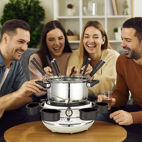 Elektrische fondue - 2 Liter - Roestvrij staal - 1200W Roestvrij Staal - Ook ideaal voor warmhouden van soepen, stamppotten, stoofschotels en andere gerechten