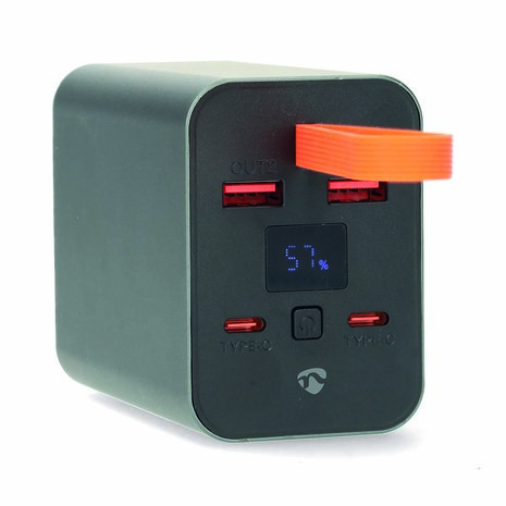 Powerbank 30000 mAh | 1.5 / 2.0 / 3.0 / 5.0 A | Outputs: 4 | Output: 2x USB-A / 2x USB-C™ | Inputs: 1x USB-C™ | PD3.0 100W / QC3.0 | Lithium-Polymeer | Display