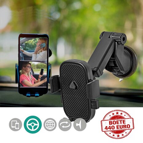 Smartphonehouder Auto - Universeel - Voorkom een boete van 440 euro
