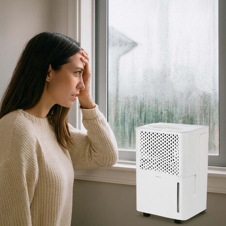 Luchtontvochtiger 10 liter per dag - Ontvochtiging / Automatisch / Was drogen / Ventilatie - Ja - 100 m&sup3;/h - Instelbare hygrostaat - 24-uurs timer