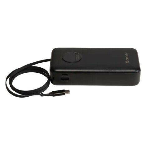 Powerbank 20000mAh -  Snel laptops, tablets en smartphones opladen - Display en intrekbare USB-C-kabel - 65W PD 