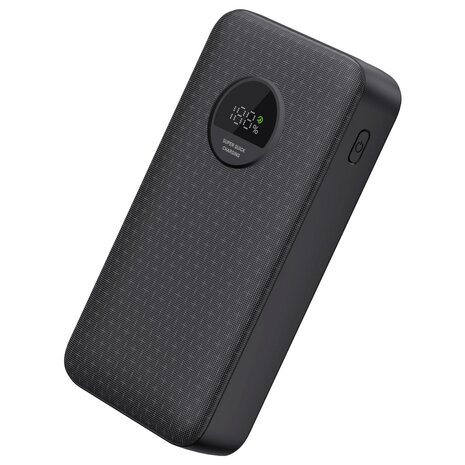 Powerbank 20000mAh -  Snel laptops, tablets en smartphones opladen - Display en intrekbare USB-C-kabel - 65W PD 