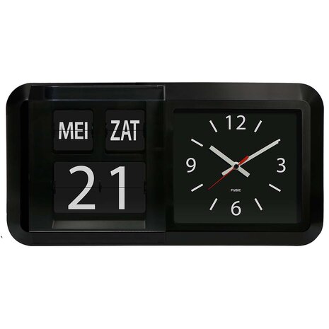 Dementieklok / grote analoge wandklok met tijd dag en datum - Ook ideaal voor slechtzienden