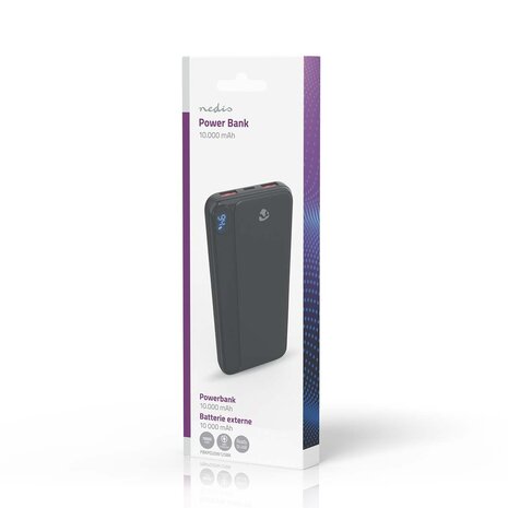Powerbank 10000 mAh | 1.5 / 1.67 / 2.0 / 2.22 / 3.0 A | Outputs: 3 | Output: 1x USB-C&trade; / 2x USB-A | Inputs: 1x USB-C&trade; | PD3.0 20W | Lithium-Polymeer | Display