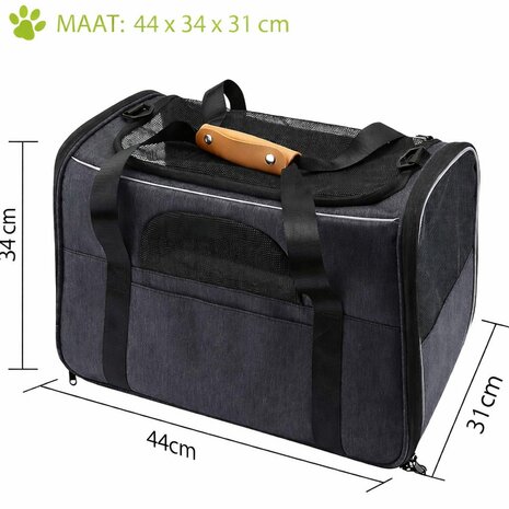 Huisdieren Reistas - Draagbare Reistas - kat/hond - 5KG - inclusief Mat - 4- Delig