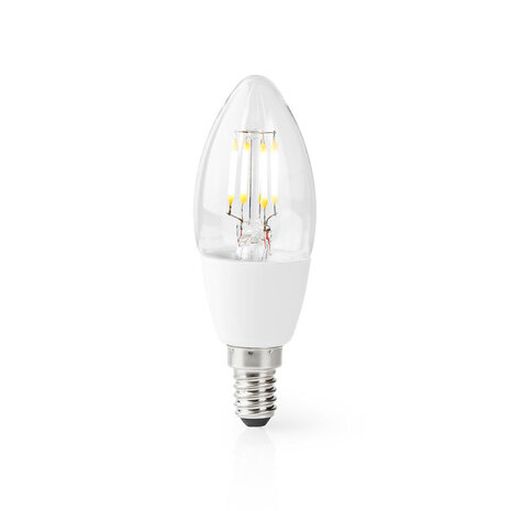 SmartLife LED Filamentlamp E14 | 400 lm | 5 W | Warm Wit | 2700 K | Glas | Android&trade; / IOS | Kaars | 1 Stuks