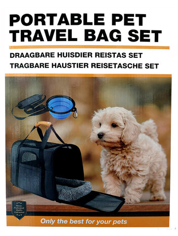 Huisdieren Reistas - Draagbare Reistas - kat/hond - 5KG - inclusief Mat - 4- Delig